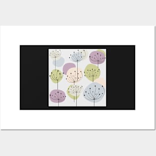 Pastel dandelion flowers background Posters and Art